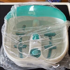 Teal and White Electric Foot Spa Bath Massager